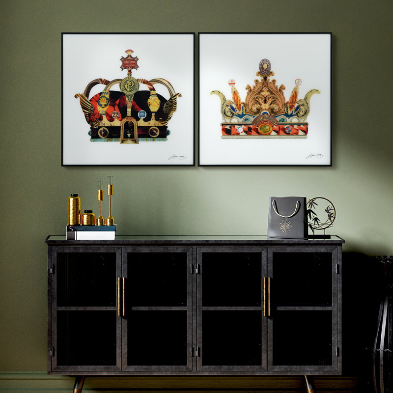 Ensemble de 2 reproductions d’art sur papier, « couronnes » par Alex Zeng