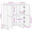 60cm Solid Wood Sideboard
