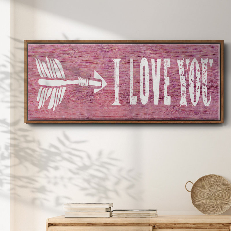«I Love You», toile encadrée, H 20 po x l 50 po