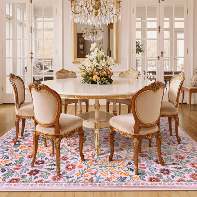 Tapis lavable à motif floral Kaldi