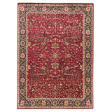 Hand Knotted Wool Oriental Area Rug in Red And Blue