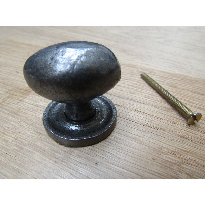 Clem 25mm Length Oval Knob, Antique Iron