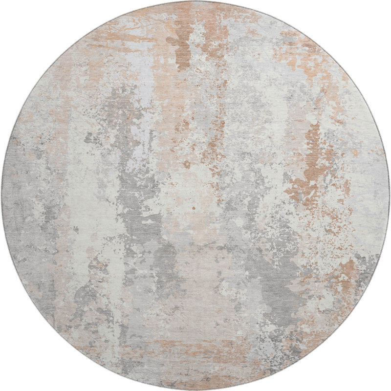 Premium Machine Washable Stallings AMF1848 Abstract Rug, Round 8'