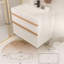 Meuble-lavabo blanc mural de 24 po pour la salle de bain, lavabo en acrylique de haute qualité, système de tiroir à fermeture en douceur, poignées en bois bicolores, diviseurs de salle de bain, lavabo intégré, glissières silencieuses,-1407553181