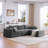 Compression Upholstered Sectional Sofa (Gray)
