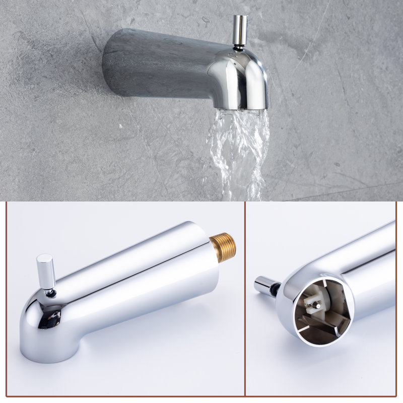 Robinet de baignoire et de douche avec valve brute, Chrome