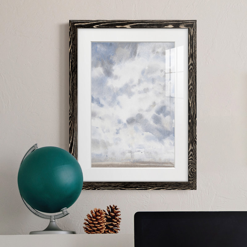 Ciel bleu IV - peinture encadrée, H 43,5 po x l 31,5 po x P 1 po, Cadre noir