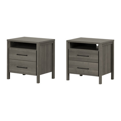 Gravity Nightstands Gray Maple