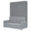 Lit escamotable double pleine grandeur avec coussin, gris (OLD SKU: LP000890AAE)