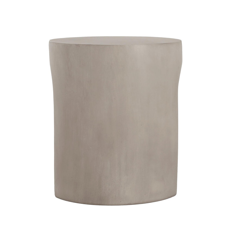 Outdoor MGO Round With U-Shape Side Table, Light Grey