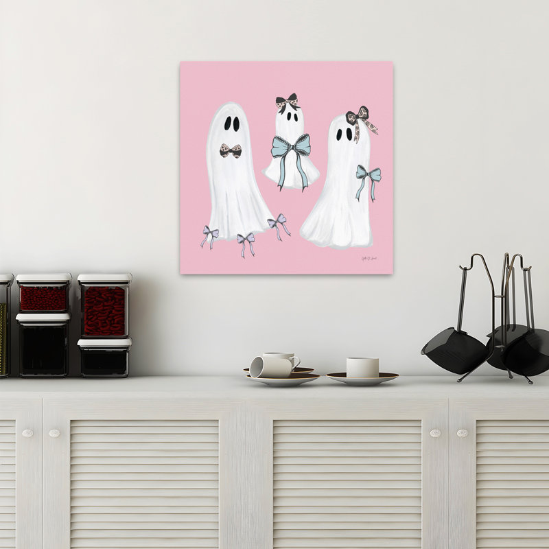 Coquette fantômes pastel, art contemporain, H 18 po x l 18 po