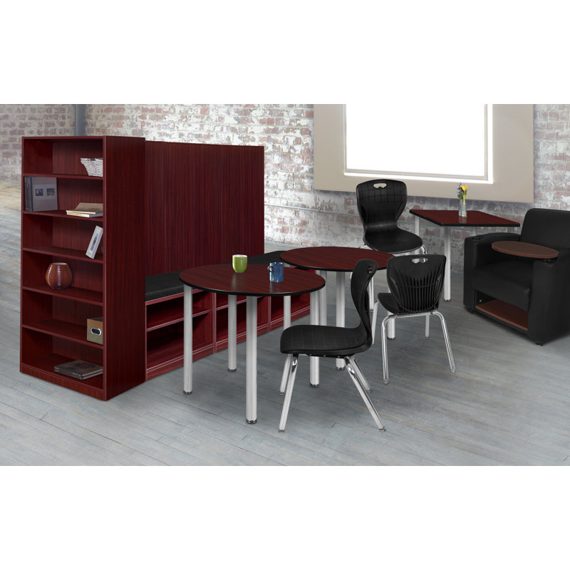 Plateau de table Kee, Acajou, H 29 po x L 36 po x l 36 po, Chrome