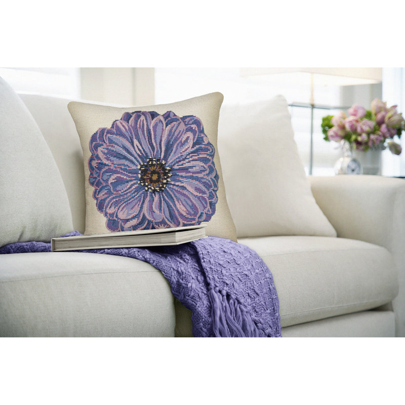 Marina Flower Indoor/Outdoor Pillow, Purple Floral