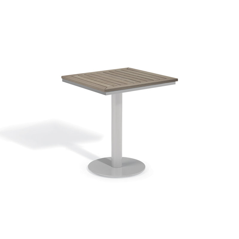 Table bistro Travira, Bois de tek rétro, L 26 po x L 26 po x H 29,5 po, Flint