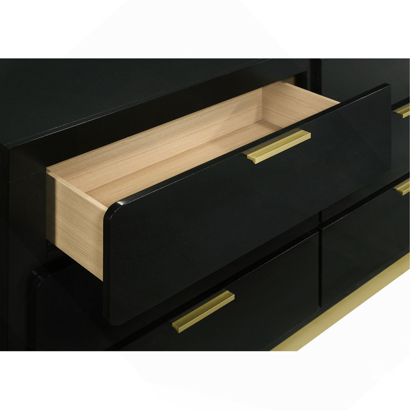 Commode 6 tiroirs Sophia, Noir