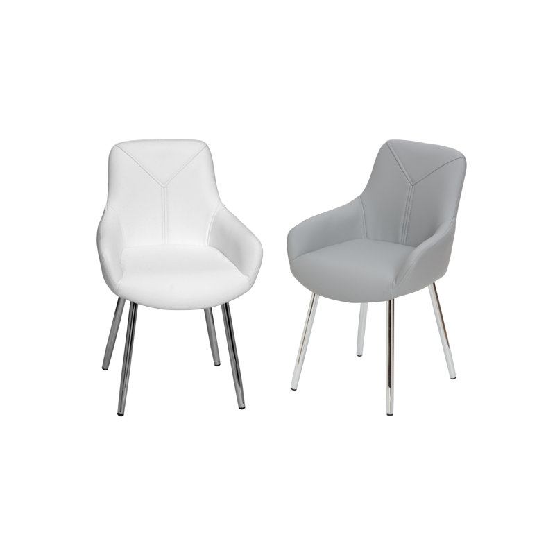 Ariad Kids 12.5'' Chair and Ottoman, White/Gray