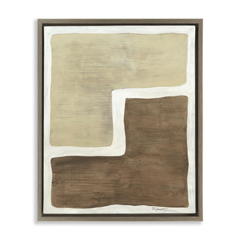 «Boho Symmetometric Shapes» par Ruth Fromstein, H 31 po x l 25 po x P 1,7 po, Cadre flottant orme Montalcino