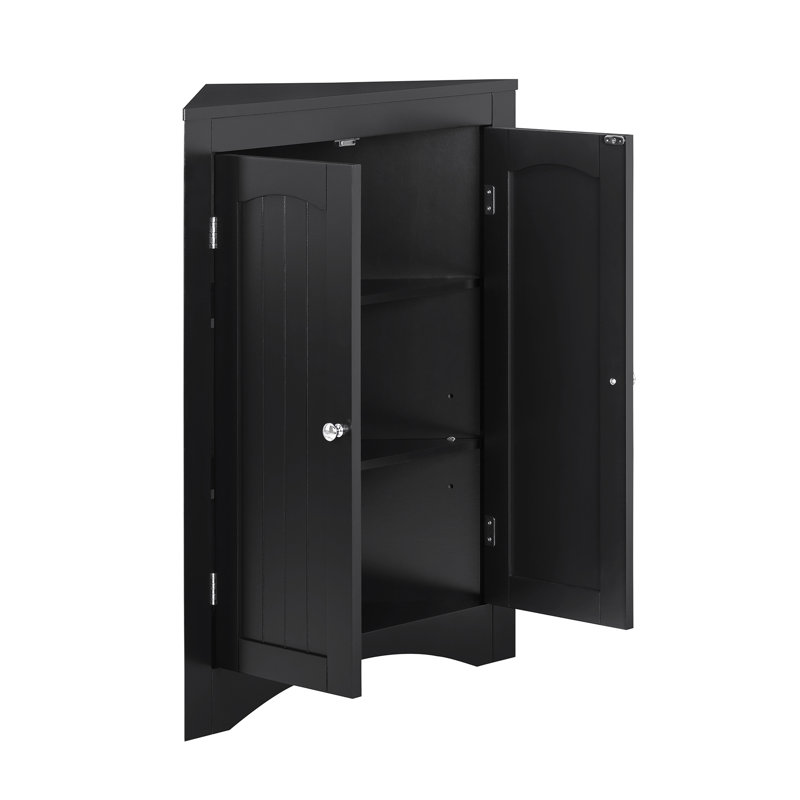 Armoire de buffet, armoire de coin, armoire de coin de plancher de salle de bain avec portes et tablettes, cuisine, salon, armoire de rangement autoportante pour salle de bain