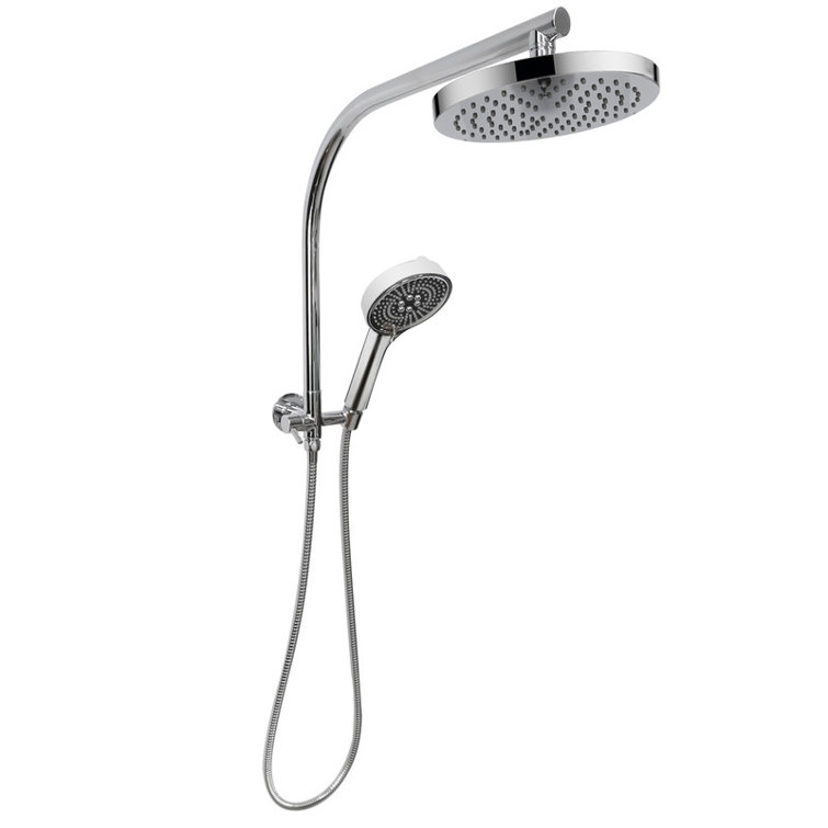 8" Rainfall Round Wall Mount Shower System Shower Faucet with Handheld Spray