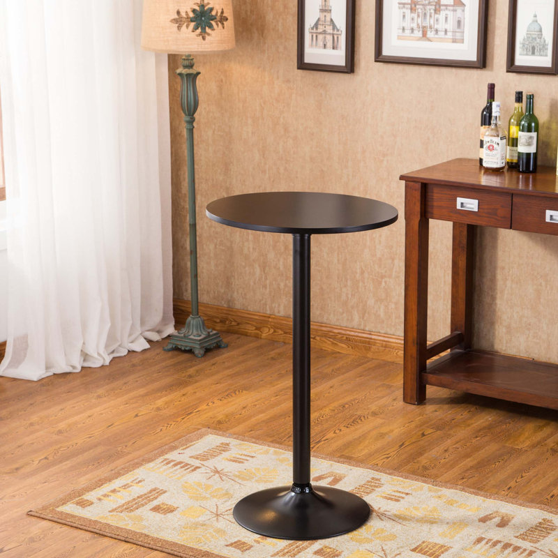 Ensemble de table de bar à hauteur réglable et 2 tabourets pivotants chromés, Noir, noir, noir, noir, Noir, noir, noir, noir