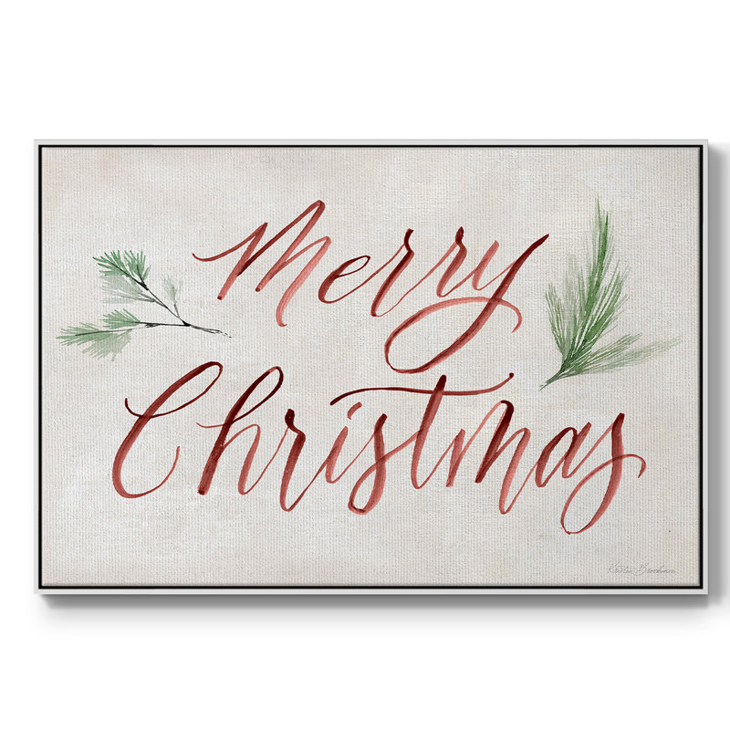 «Merry Christmas», reproduction d'art sur toile, Blanc, H 17 po x l 25 po x P 2 po