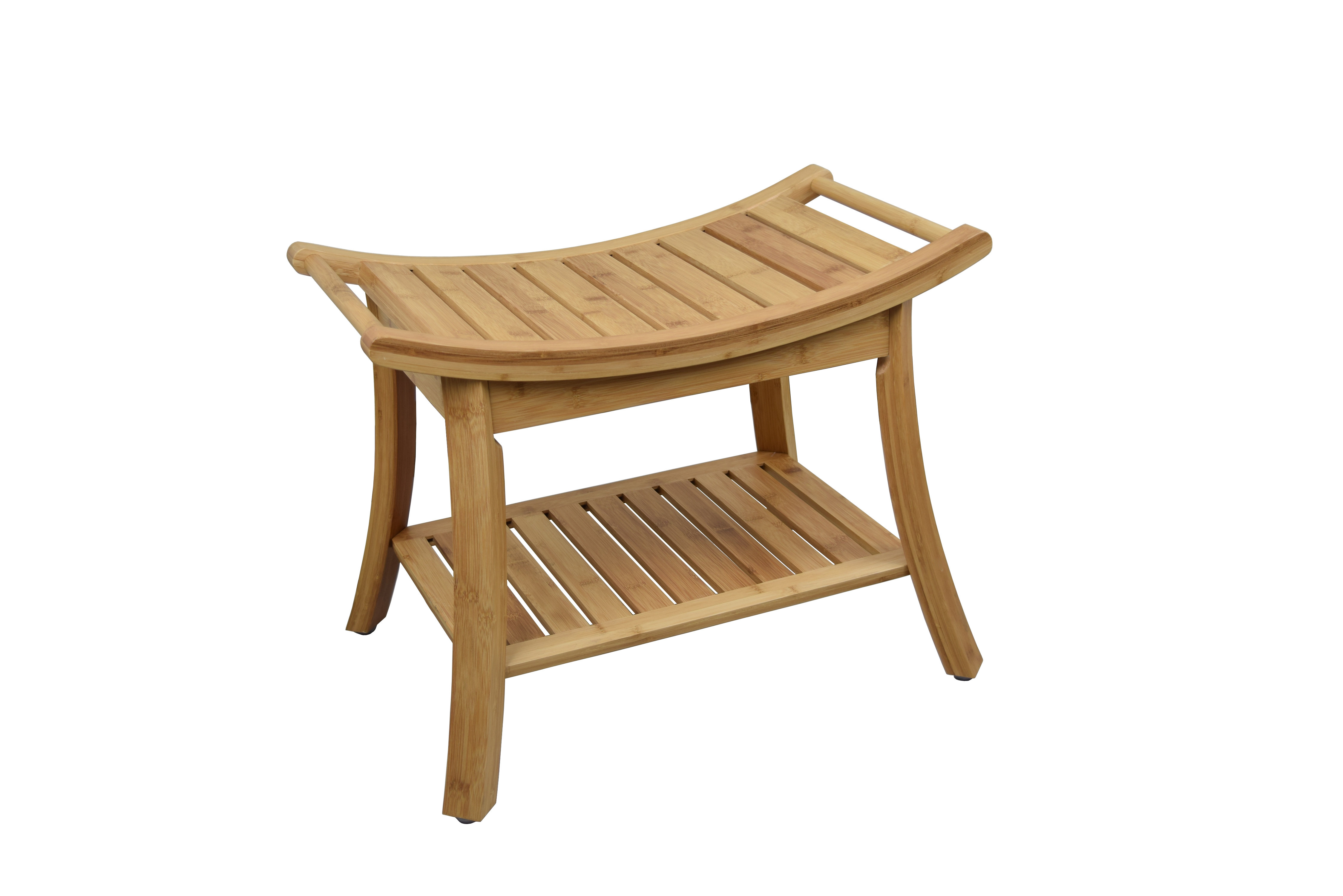 Redmon Bamboo Redmon Genuine Teak Corner Shower Bench Grey Teak