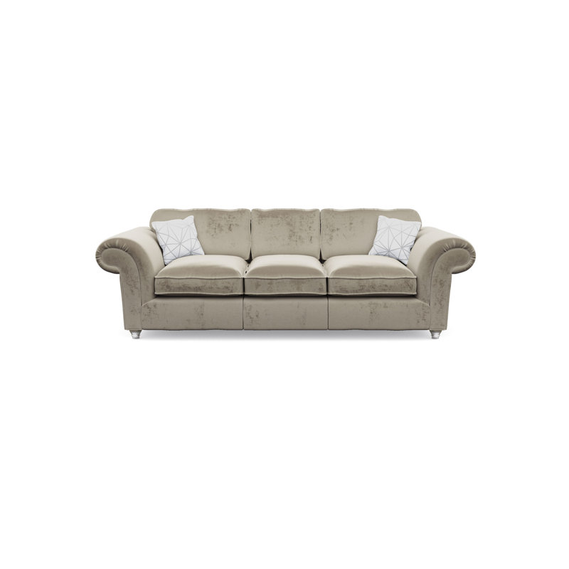 Windsor 3 Seater Velvet Sofa, Silver, Mink