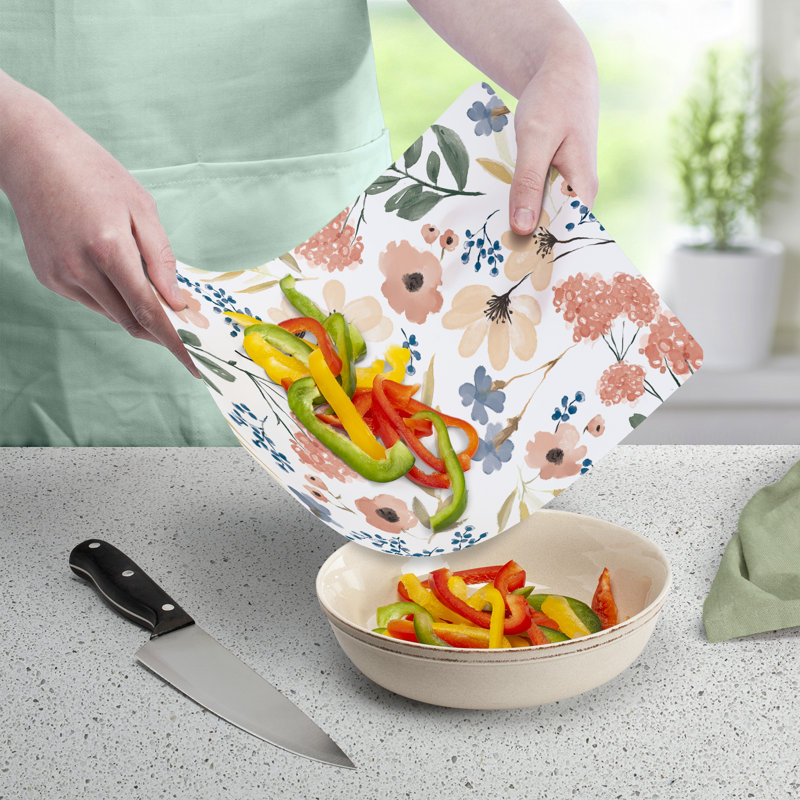 Tapis de planche à découper en plastique flexible 15 po x 11,5 po Meadow Flowers
