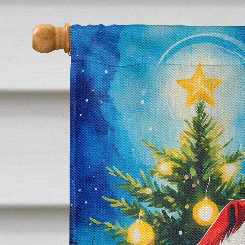 Chocolate Poodle Christmas House Flag, Golden Retriever