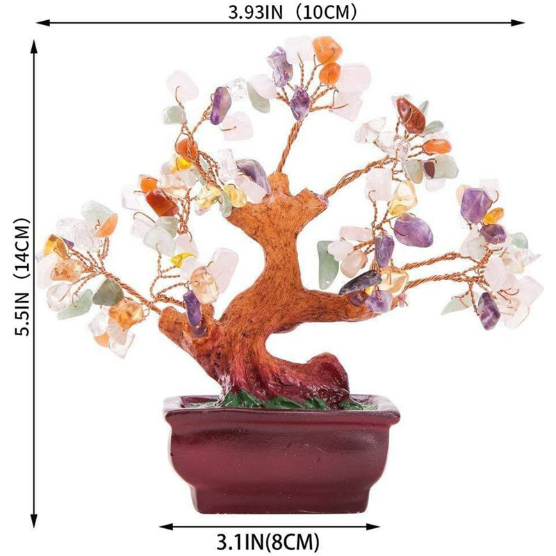 Acerra 5.5'' Faux Bonsai Tree in Stone Pot