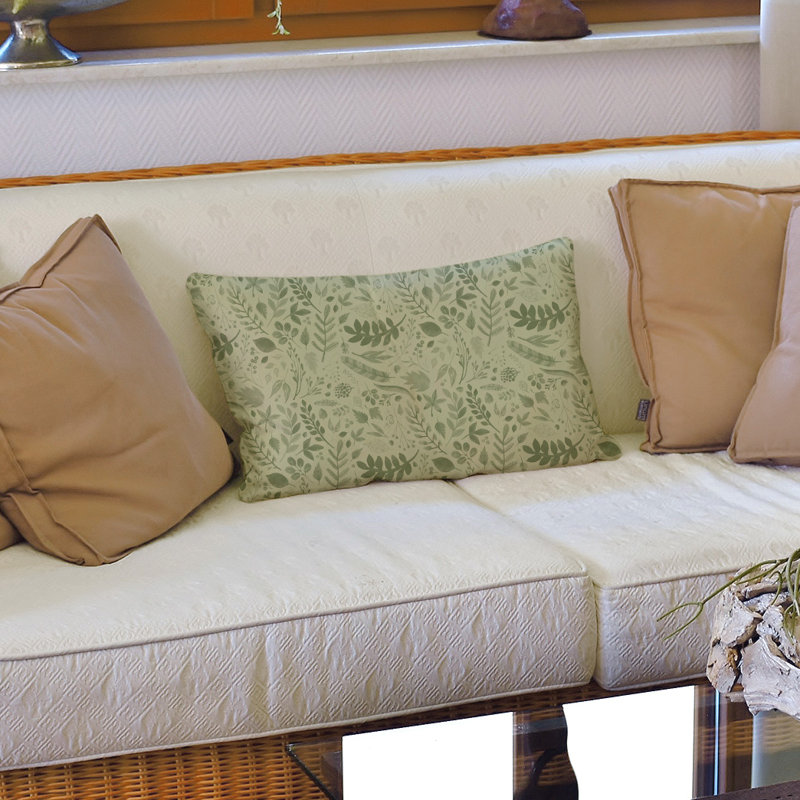 Coussin lombaire 14 po, Vert foncé / Gris