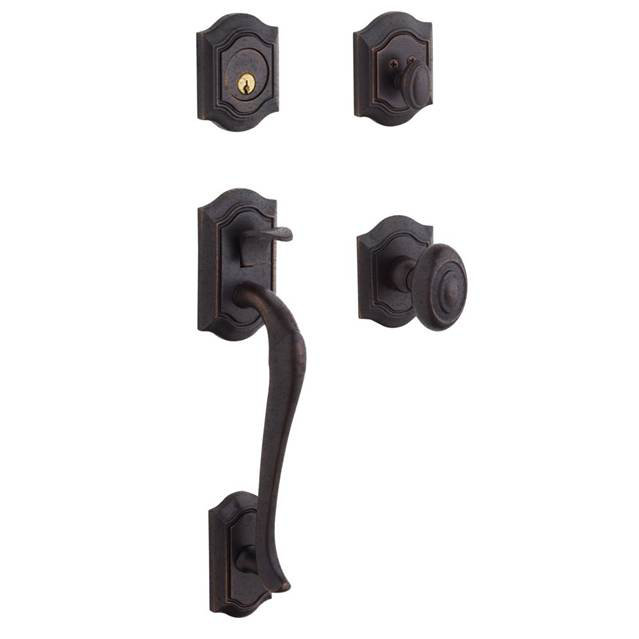 Bethpage Handleset with Single Cylinder Deadbolt and Door Knob and Rosette, Oil Rubbed Bronze, Keyed Alike, Yes
