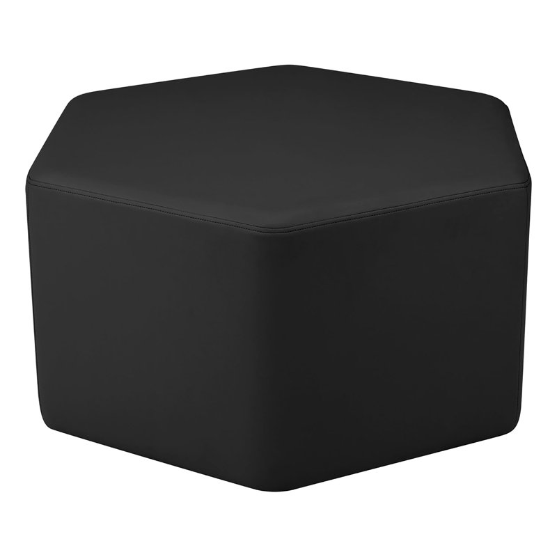 Repose-pieds hexagonal rembourré Pro Series 18 po de hauteur, Noir