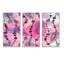 «Pink and Purple Boho Feathers», ensemble de 3 impressions sur toile à cadre flottant-1251666304-1251666309