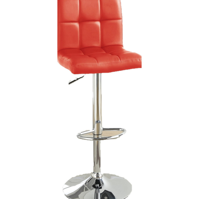 Ensemble de 2 tabourets de bar à hauteur réglable en similicuir rouge