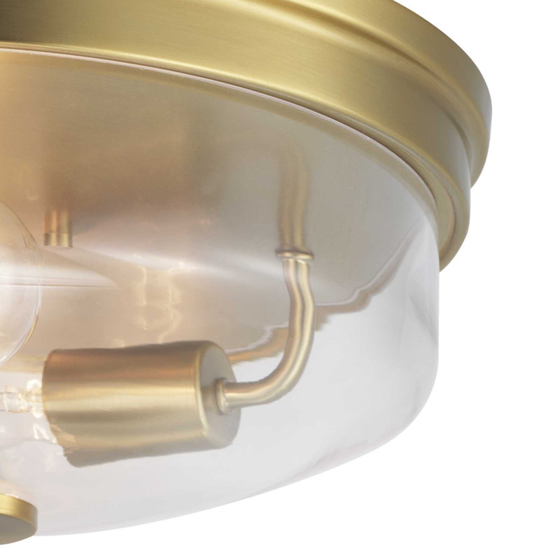 Alrich Glass Flush Mount, Brushed Bronze