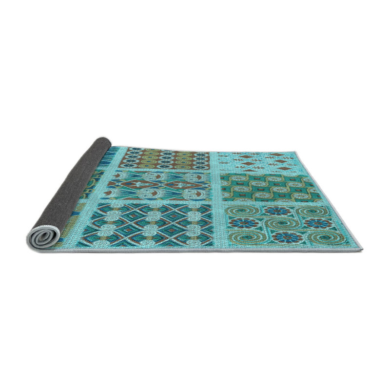 Performance Wool Abstract Indoor Rug, Round 4'