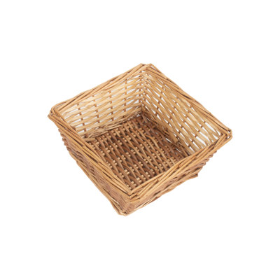 Lily Manor Wicker Square Tapered Willow Basket Tray
