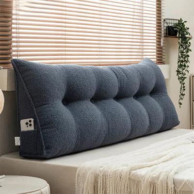 Velvet Triangular Headboard Pillow-Bed Wedge Pillow