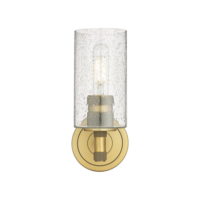 Applique murale 1 lumière Crown Point, Laiton brossé, Grainé, H 10,5 po x l 3,88 po x P 6,5 po