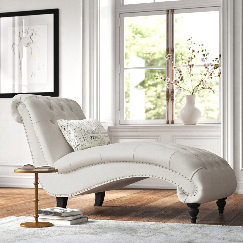 Chaise longue sans accoudoirs Ashyr, Beige / gris