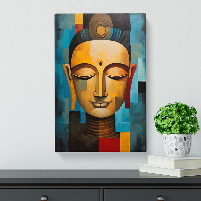 Buddha Cubism No.2 - Wrapped Canvas, 60cm H x 40cm W x 3cm D