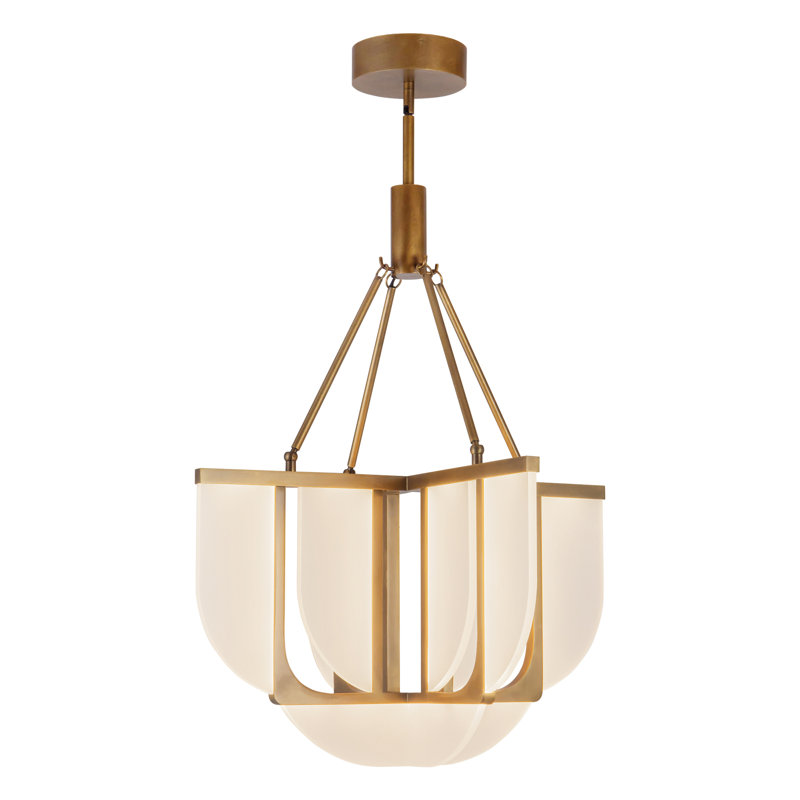 Anders 24-in Vintage Brass dimmable LED Chandelier, Antique Brass
