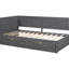 Lit de jour simple avec 2 tiroirs et garde-corps stable en bois gris durable
