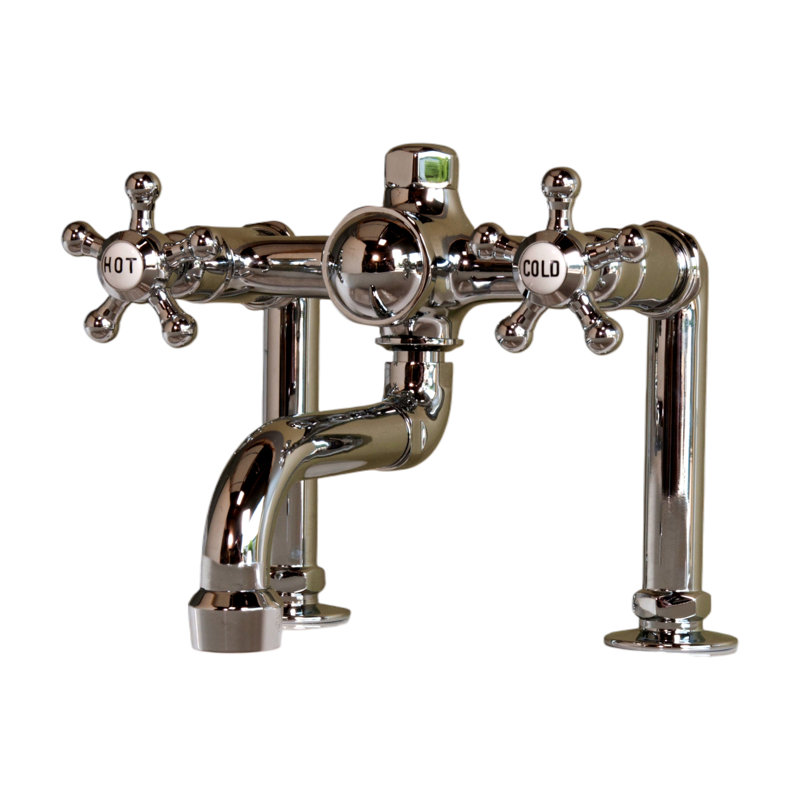 Deck Mount Tub Faucet with 5-Spoke Handles by Strom Living, Chrome