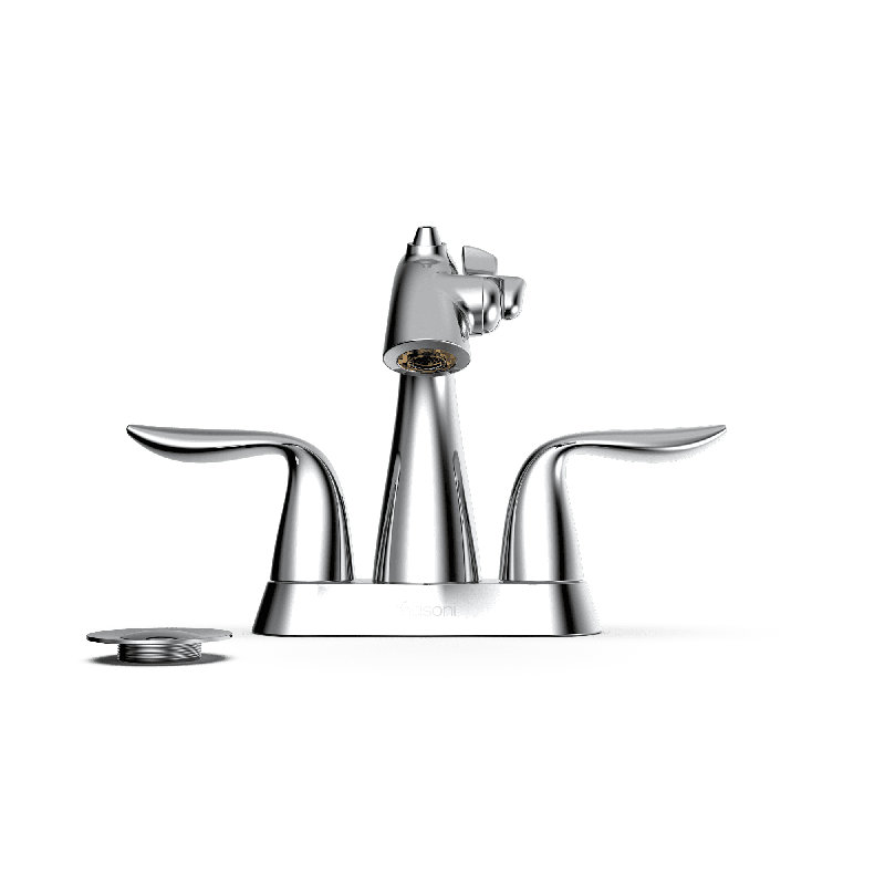 Nasoni Centerset Bathroom Fountain Faucet with Drain Assembly and Filter, Polished Chrome