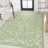 Debbe Vintage Filigree Textured Weave Green/Ivory Indoor/Outdoor Rug-2073316850