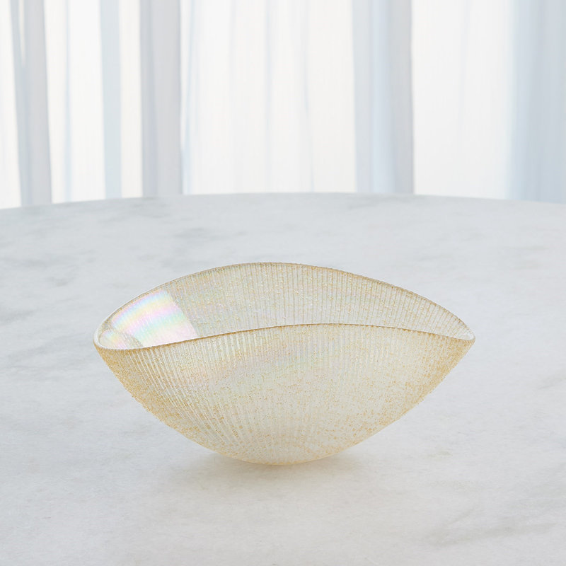 Glass Decorative Bowl, 5" H x 11.50" W x 7.50" D