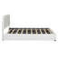 Lit plateforme tapissier grand avec système de rangement hydraulique Teddy