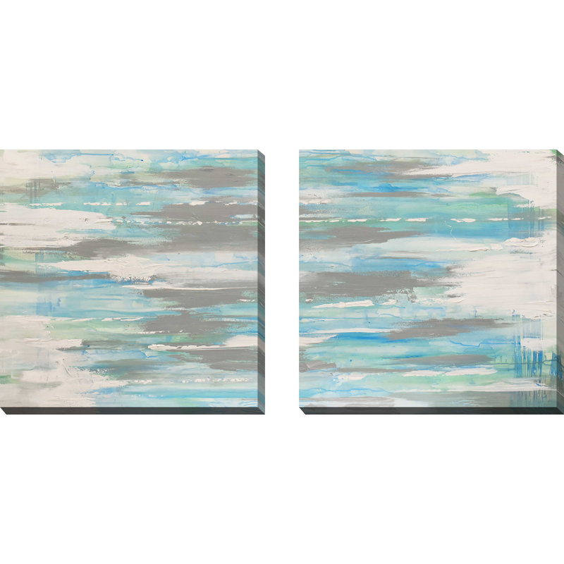 «Blue Gaze» (carré) - impression de 2 pièces, Toile tendue, H 36 po x l 72 po x P 1,5 po
